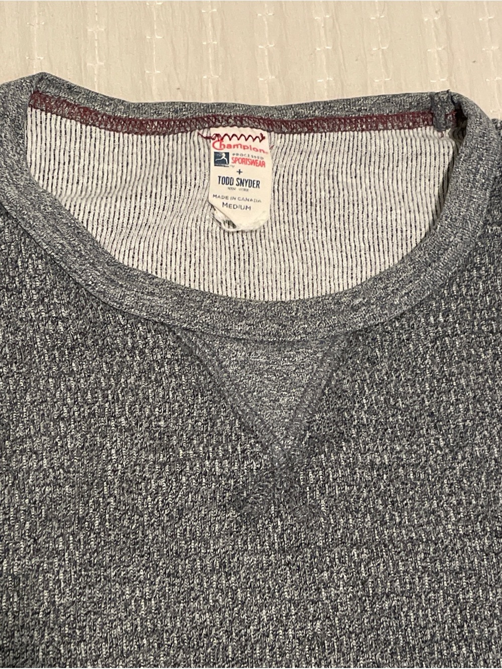 Todd Snyder Men’s Gray Thermal Crewneck Sweater